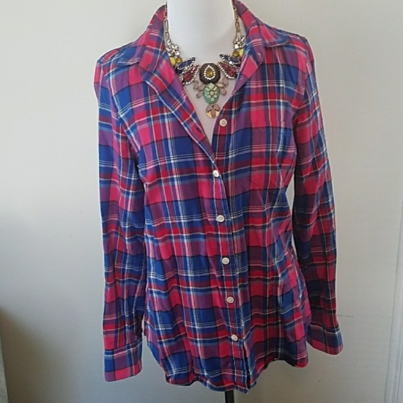 JCrew Pink&Blue Flannel - Picture 6 of 7
